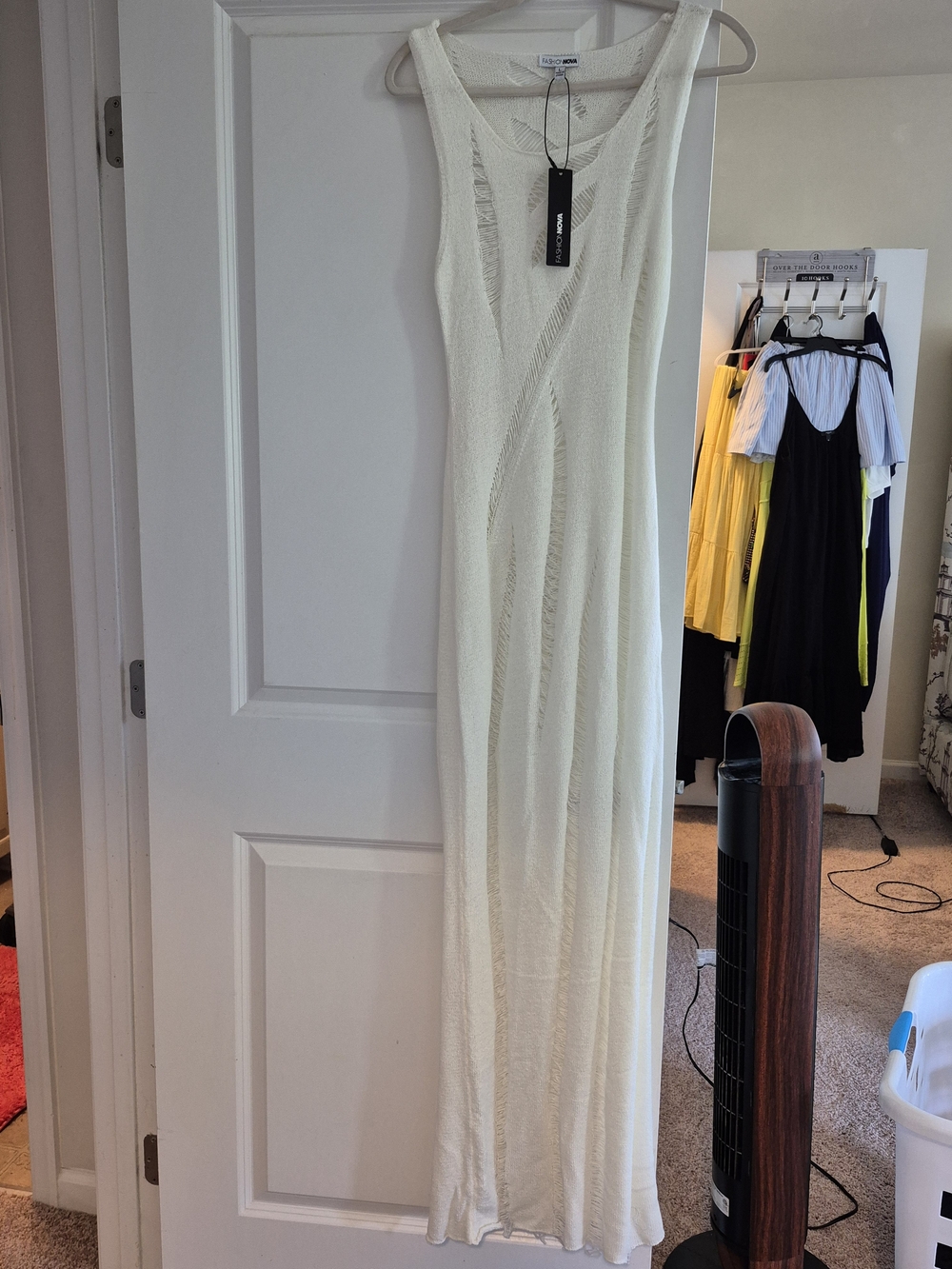 Fashion Nova Cream Sleeveless Knit Maxi Dress